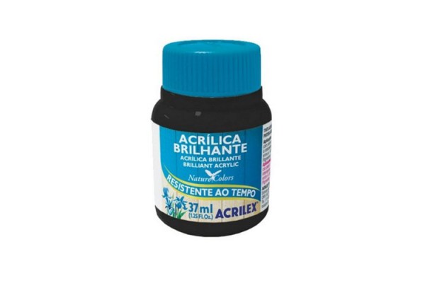 TINTA ACRILICA BRILHANTE ACRILEX  37ML PRETO  